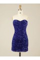 Best Short Sweetheart Velvet Sequin Prom Dress