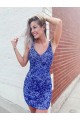 Best Short Velvet Sequin V-Neck Sleeveless Prom Dress