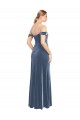 Best Draped Sleeves Wide Scoop Neck Off the Shoulder Velvet Prom Dress