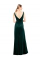 Best Sleek V-Neck Long Velvet Prom Dress with Side Slit