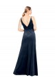 Best V-Back Long Velvet Prom Dress with Notched V-Neck and Spaghetti Straps