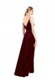 Best Faux Wrap V-Neck Sleek Long Velvet Prom Dress