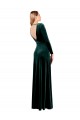 Best Plunging V-Neckline Long Sleeves Open Back Velvet Prom Dress