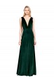 Best Daring Deep V-Neck Long Full Length Velvet Prom Dress