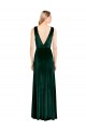 Best Daring Deep V-Neck Long Full Length Velvet Prom Dress