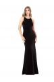 Best Vintage Velvet High Neck Prom Dress with Strappy Back