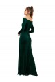 Best Off the Shoulder Long Sleeves Stretch Velvet Prom Dress