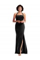 Best Empire Waist Stretch Velvet Prom Dress with Halter Strap