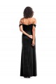 Best Off the Shoulder Drapped Sleeves Stretch Velvet Prom Dress