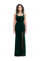 Best Square Neck Long Velvet Maxi Prom Dress