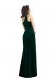 Best One Shoulder Velvet Trumpet Prom Dress with Front Slit
