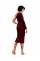 Best One Shoulder Fitted Short Midi Length Velvet Prom Dress