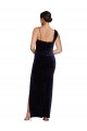 Best Long Velvet Prom Dress with Side Thigh Split and Shoulder Tie