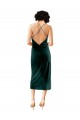 Best Midi Length Sleek Cowl Neckline Short Velvet Cocktail Prom Dress / Homecoming Dress