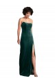 Best Scooped Strapless Long Velvet Prom Dress with Daring Side Slit