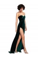Best Sweetheart Fluid Velvet Prom Dress with High Split