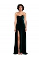 Best Sweetheart Fluid Velvet Prom Dress with High Split