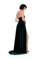 Best Sweetheart Fluid Velvet Prom Dress with High Split